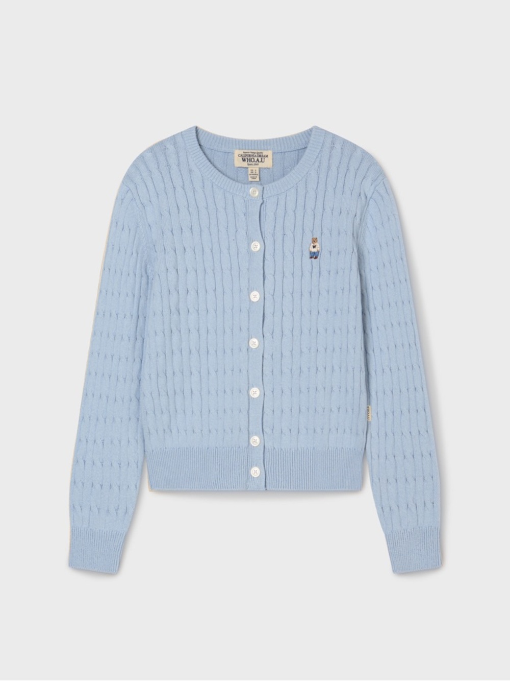 WHO.A.U Steve Cable Cardigan - Light Blue / Size S